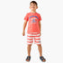 Juniors Lobster Print T-shirt and Striped Shorts Set - Orange / 2-3 yrs