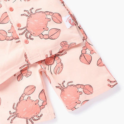 Juniors Crab Print Shirt and Shorts Set