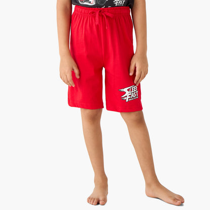 Juniors 4-Piece Printed T-shirts with Shorts and Pyjamas Set
