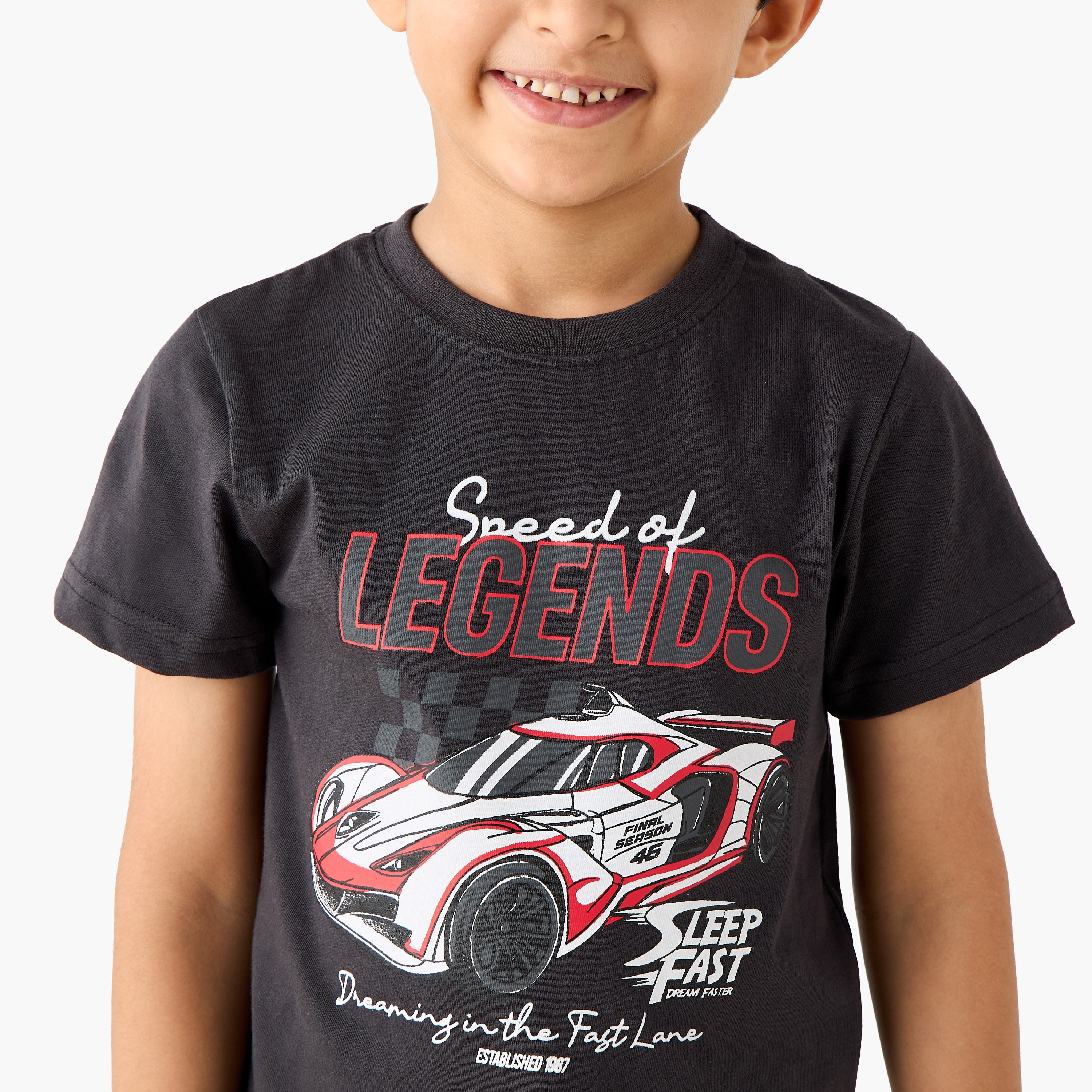 Juniors 4-Piece Printed T-shirts with Shorts and Pyjamas Set