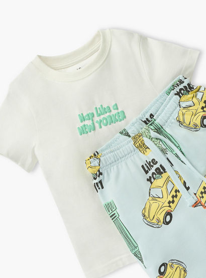 Juniors Printed T-shirt and Pyjama Set-boys-clothing-nightwear-image-5