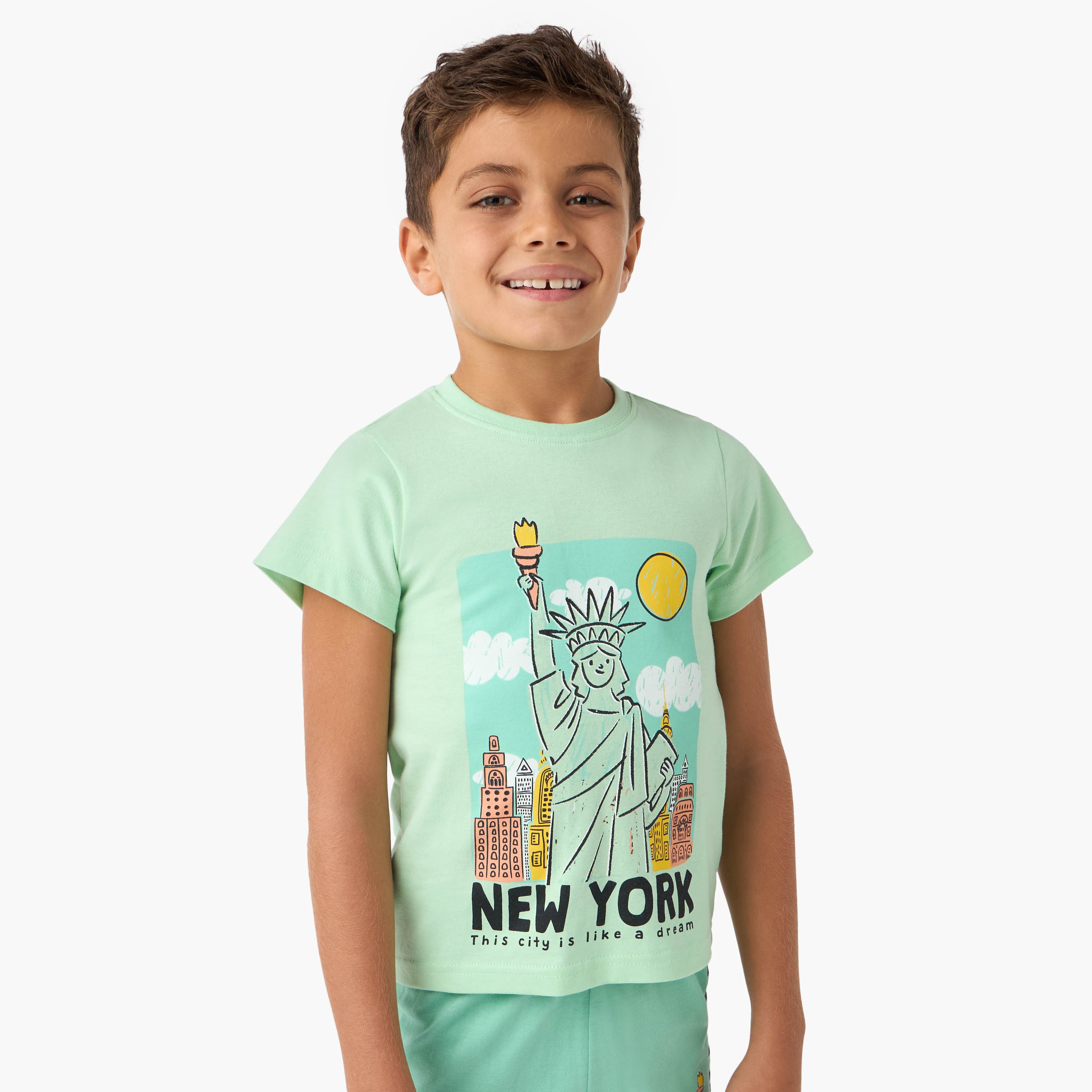 Set of 2 Juniors Printed T-shirt and Pyjamas
