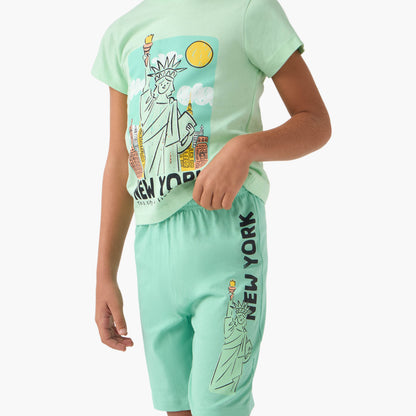 Set of 2 Juniors Printed T-shirt and Pyjamas
