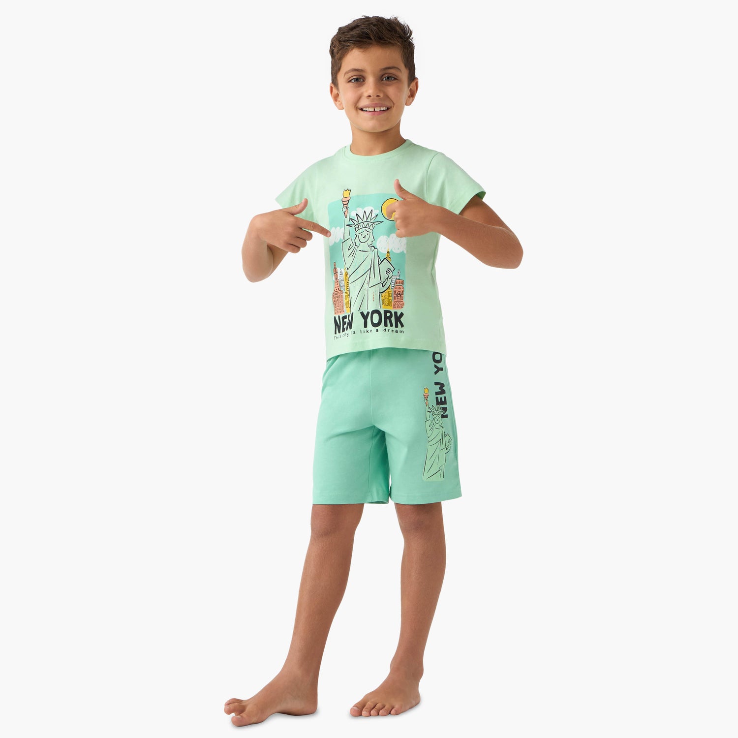 Set of 2 Juniors Printed T-shirt and Pyjamas