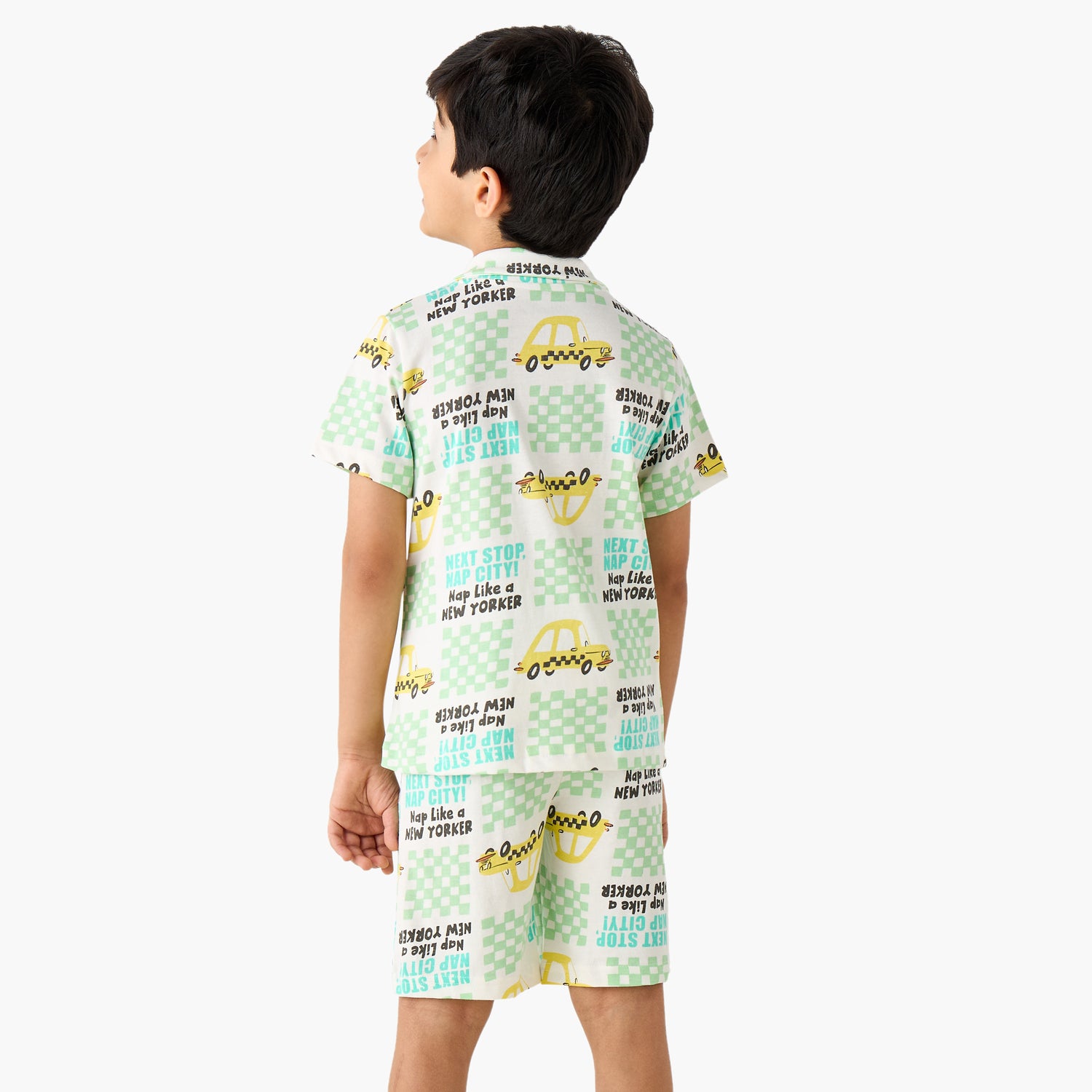 Juniors Taxi Print Shirt and Shorts Set