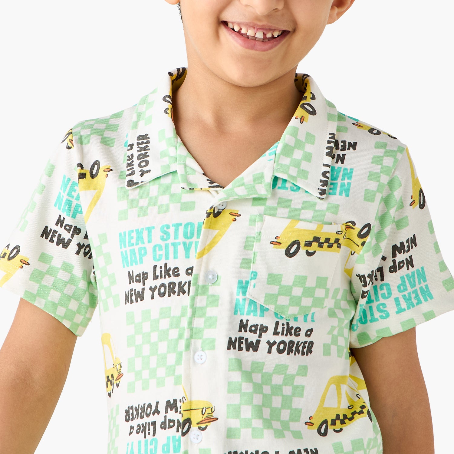 Juniors Taxi Print Shirt and Shorts Set