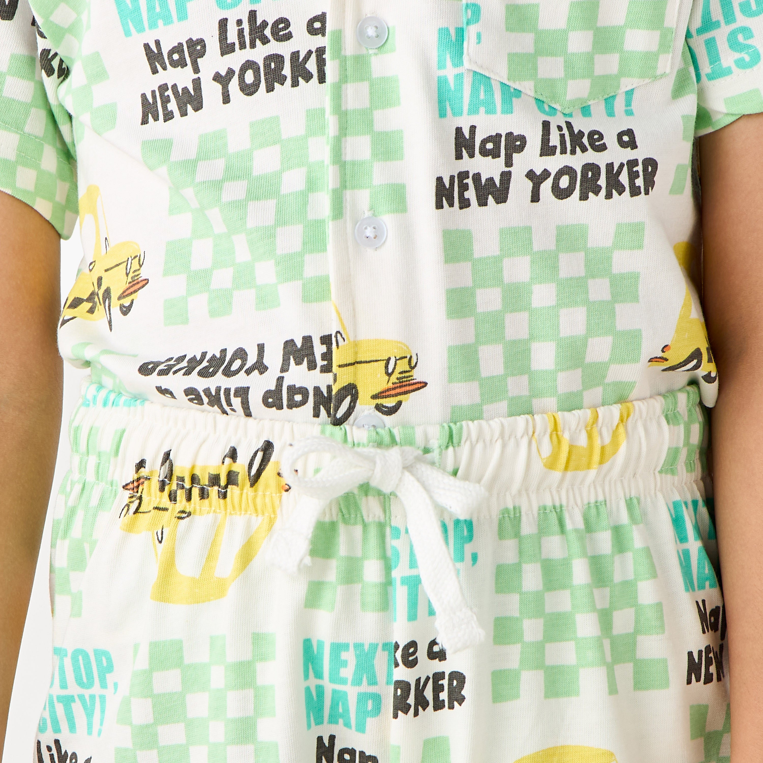 Juniors Taxi Print Shirt and Shorts Set