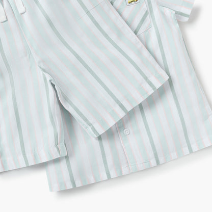 Juniors Striped Shirt and Shorts Set