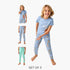 Juniors 3-Piece Animal Print T-shirt and Pyjama Set - Multicolour / 2-3 yrs