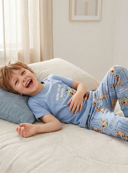 Juniors 3-Piece Animal Print T-shirt and Pyjama Set-boys-clothing-nightwear-image-10