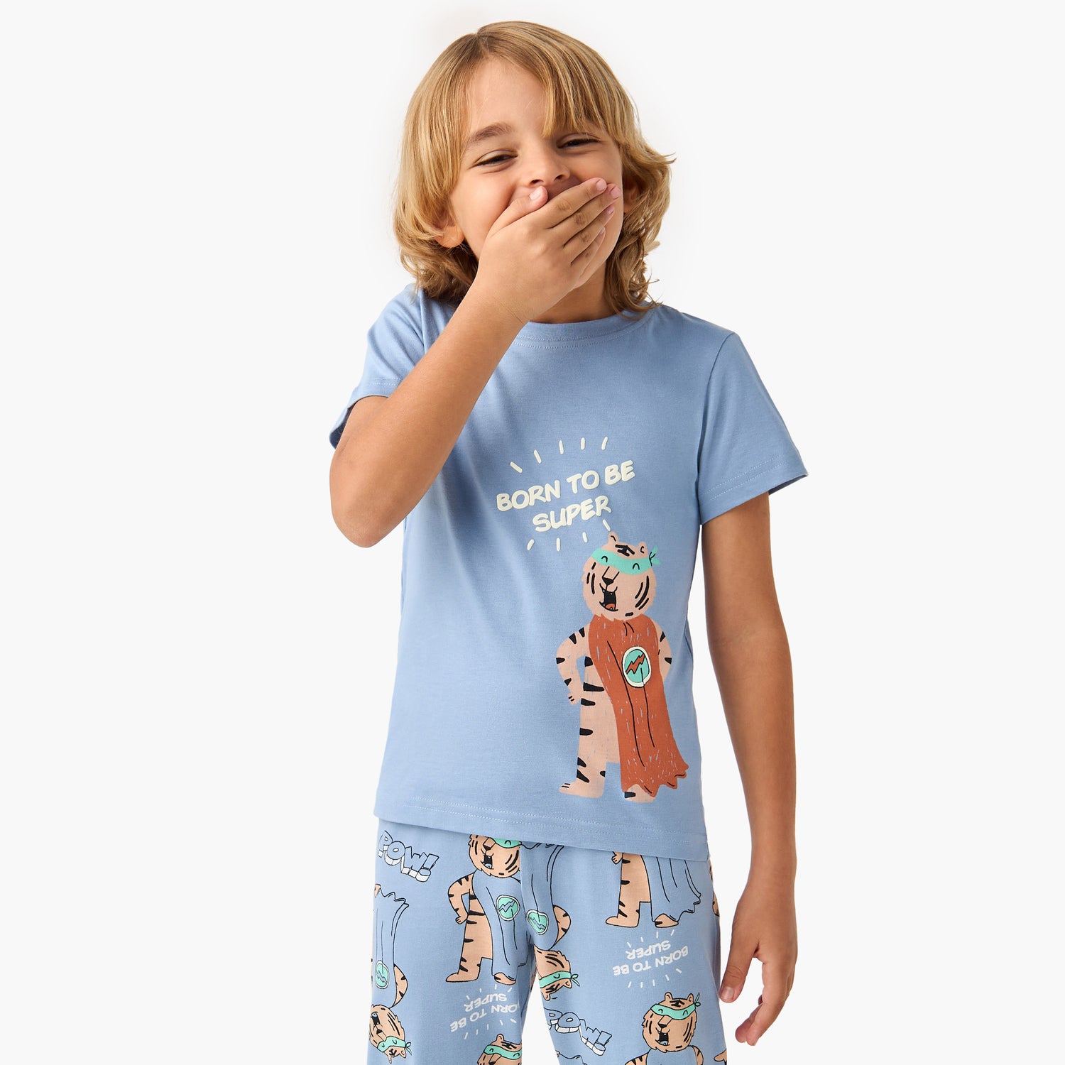 Juniors 3-Piece Animal Print T-shirt and Pyjama Set