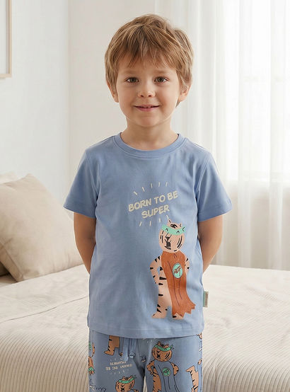 Juniors 3-Piece Animal Print T-shirt and Pyjama Set-boys-clothing-nightwear-image-4