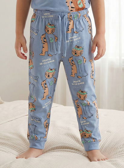 Juniors 3-Piece Animal Print T-shirt and Pyjama Set-boys-clothing-nightwear-image-5