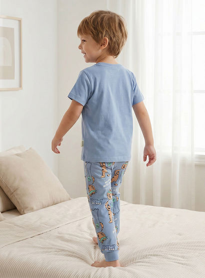 Juniors 3-Piece Animal Print T-shirt and Pyjama Set-boys-clothing-nightwear-image-6