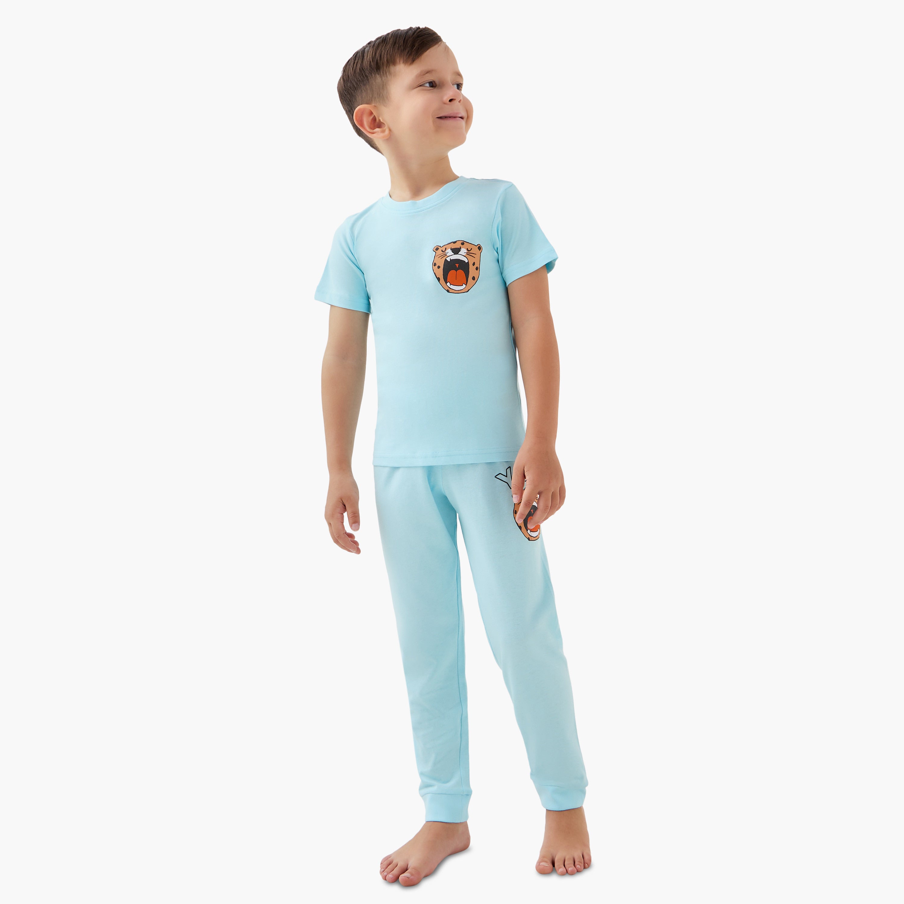 Juniors Pyjama Set with Print - Cotton - Short Sleeves - Round Neck - Set of 3