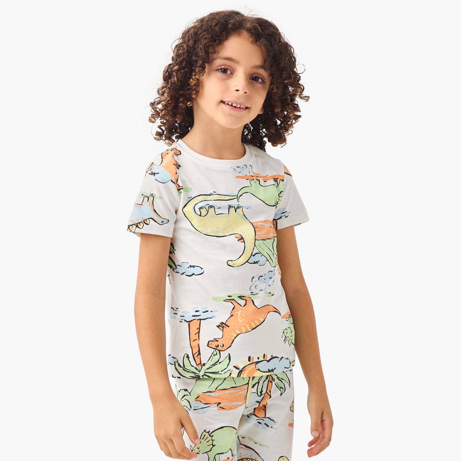 Juniors All-Over Dinosaur Print T-shirt and Pyjama Set