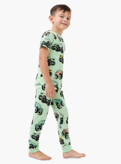 Juniors Vehicle Print T-shirt and Pyjama Set-baby-boys-clothing-nightwear-pyjamasets-image-1