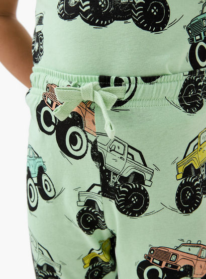 Juniors Vehicle Print T-shirt and Pyjama Set-baby-boys-clothing-nightwear-pyjamasets-image-5