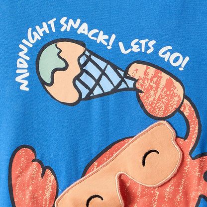 Juniors Printed T-shirt and Striped Pyjama Set