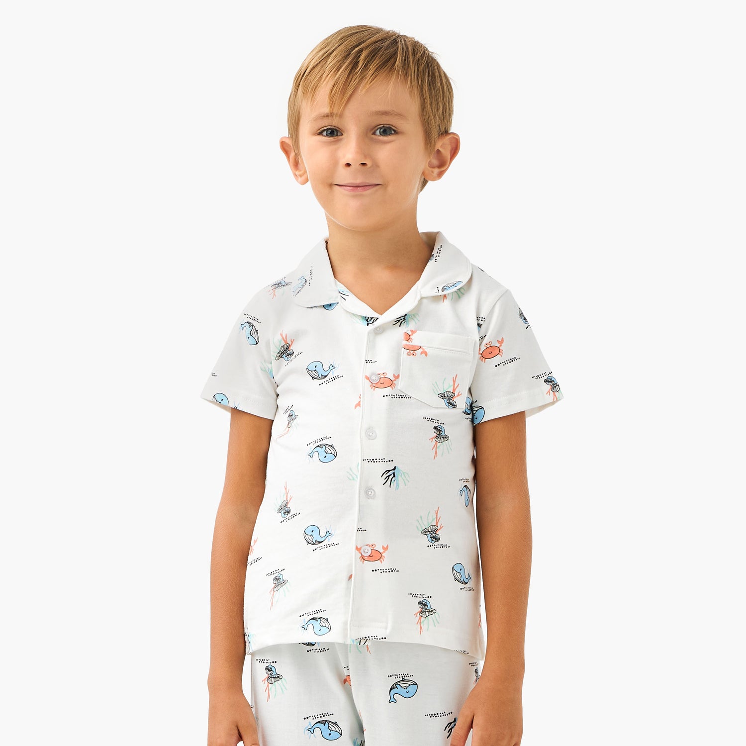 Juniors Sea Life Print Shirt and Pyjama Set
