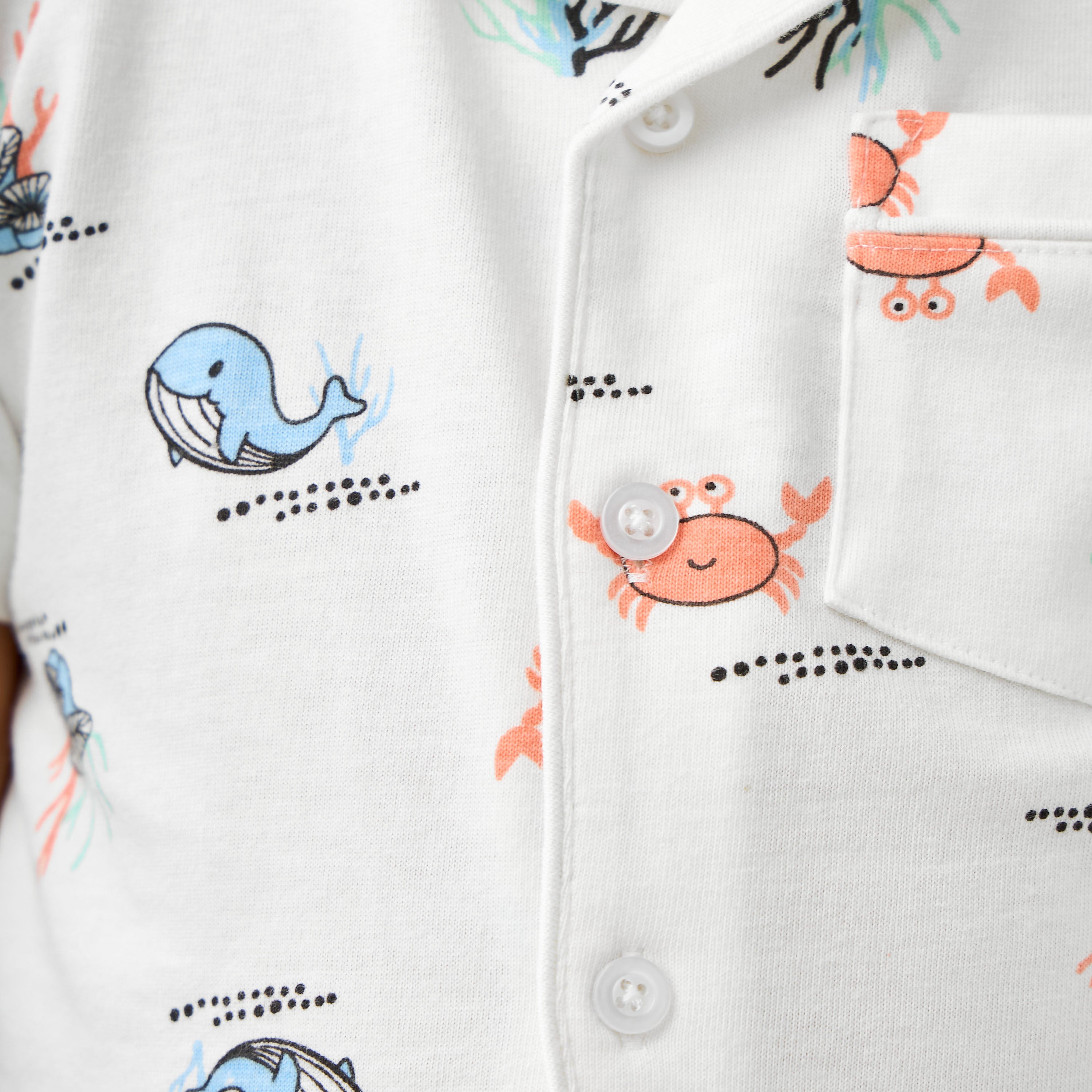 Juniors Sea Life Print Shirt and Pyjama Set
