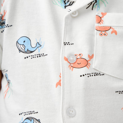 Juniors Sea Life Print Shirt and Pyjama Set