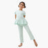 Juniors Bow Print Top and Pyjama Set - Green / 7-8 yrs