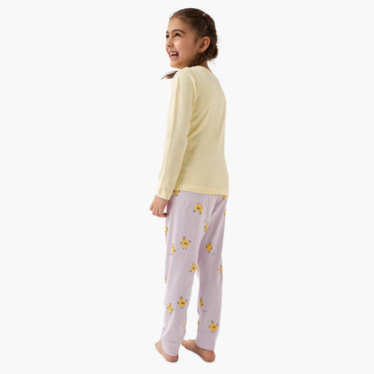 Juniors Printed T-shirt with Pyjama - Set of 2