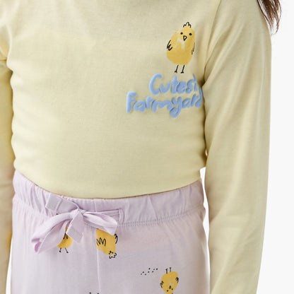 Juniors Printed T-shirt with Pyjama - Set of 2