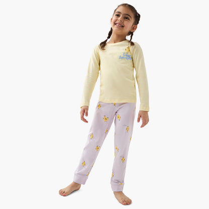 Juniors Printed T-shirt with Pyjama - Set of 2