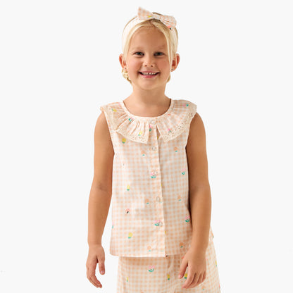 Juniors Checked Pyjama and T-Shirt Set