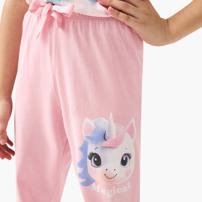 Juniors Unicorn Print T-shirt and Pyjama Set
