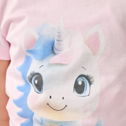 Juniors Unicorn Print T-shirt and Pyjama Set