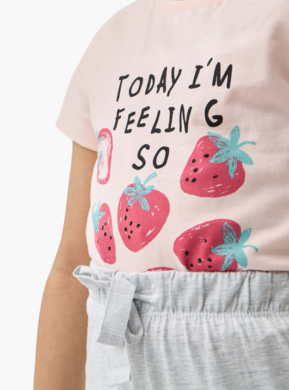 Juniors Printed T-shirt and Pyjama Set-girls-clothing-nightwear-image-5