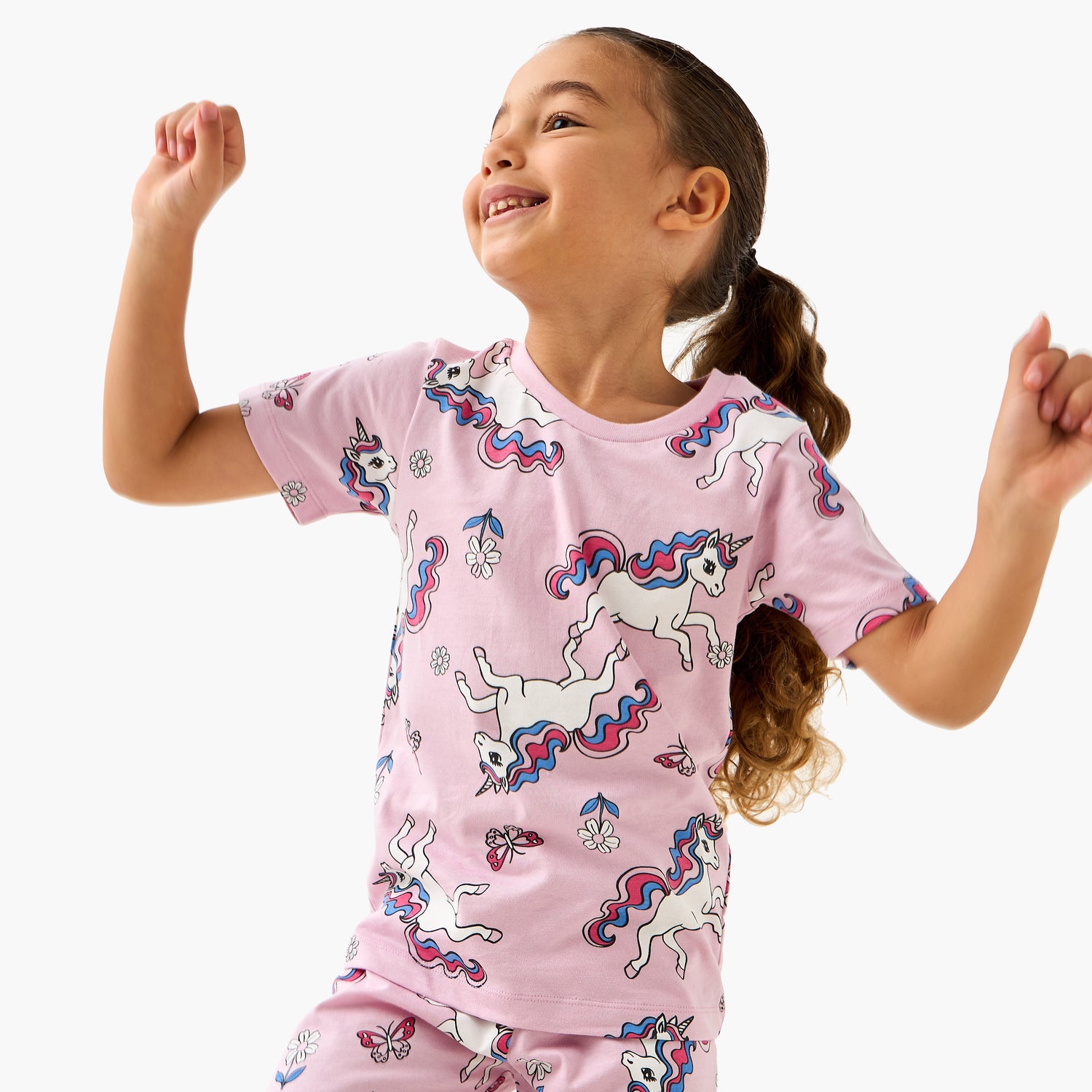 Juniors All-Over Unicorn Print T-shirt and Pyjama Set