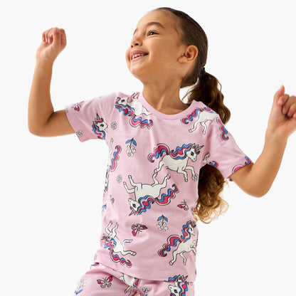 Juniors All-Over Unicorn Print T-shirt and Pyjama Set