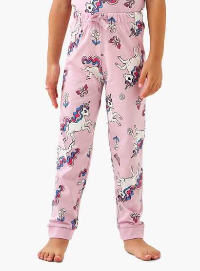 Juniors All-Over Unicorn Print T-shirt and Pyjama Set-baby-girls-clothing-nightwear-pyjamasets-image-3