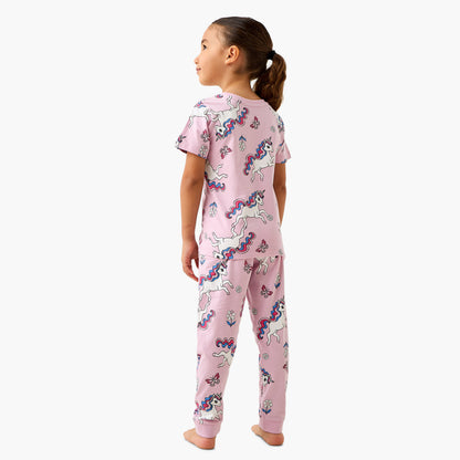 Juniors All-Over Unicorn Print T-shirt and Pyjama Set