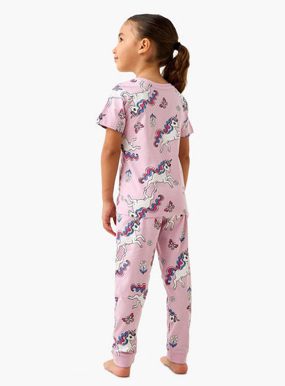 Juniors All-Over Unicorn Print T-shirt and Pyjama Set-baby-girls-clothing-nightwear-pyjamasets-image-4