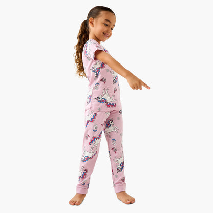 Juniors All-Over Unicorn Print T-shirt and Pyjama Set