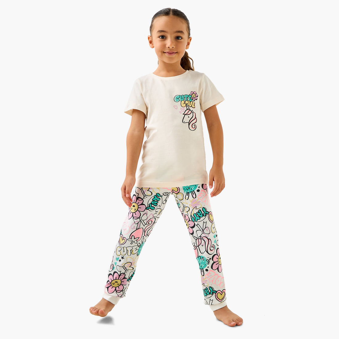 Juniors Printed T-shirt and Pyjama Set