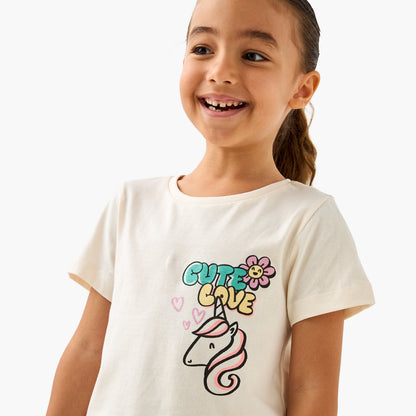 Juniors Printed T-shirt and Pyjama Set