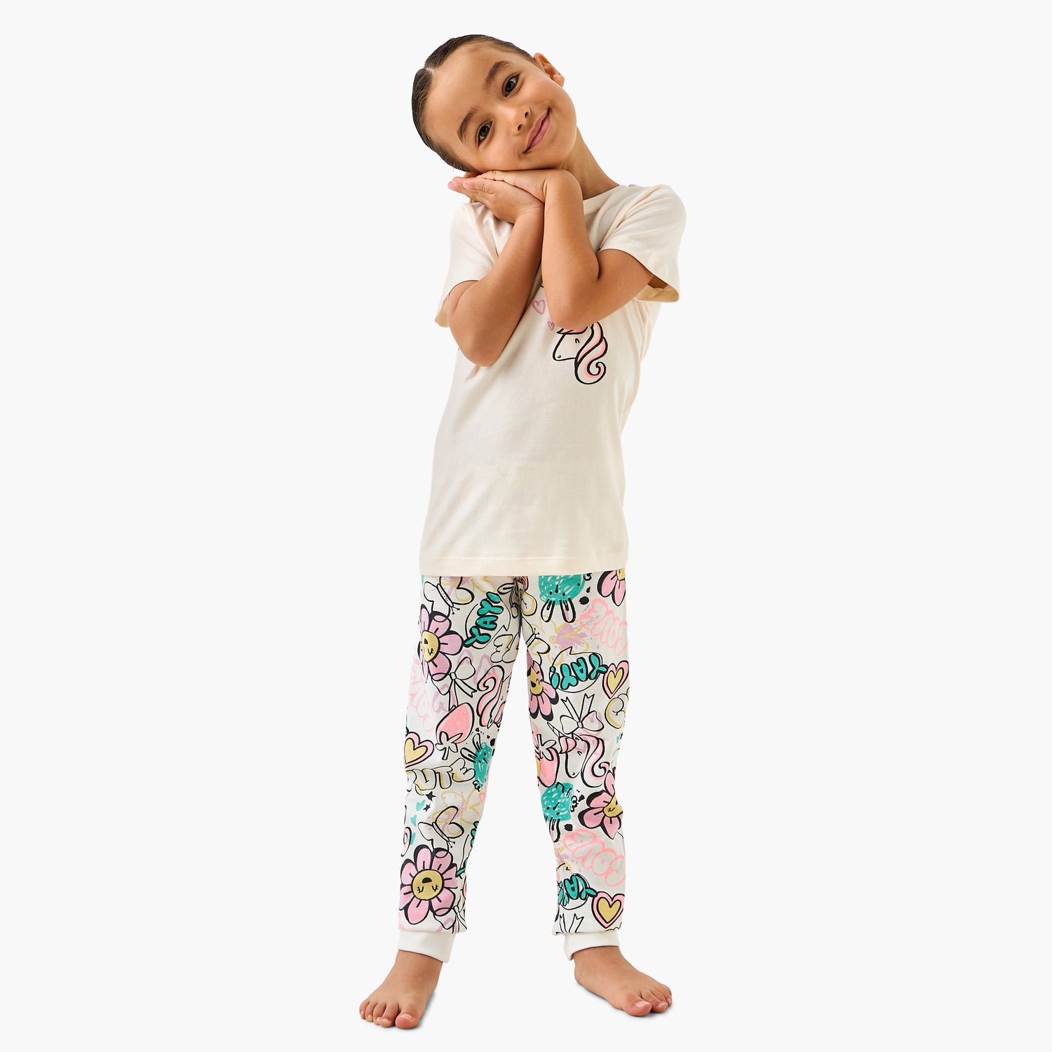 Juniors Printed T-shirt and Pyjama Set
