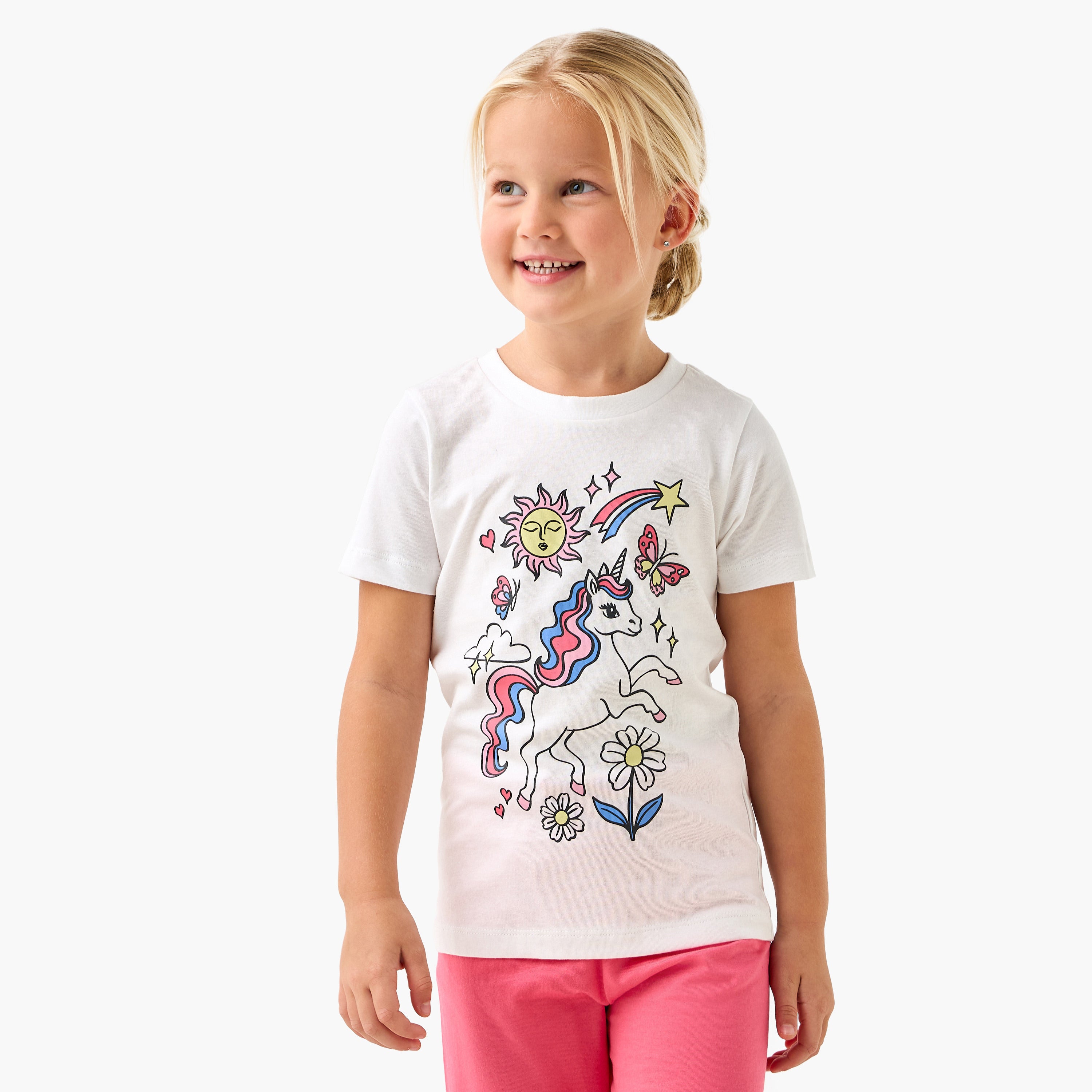 Juniors Unicorn Print T-shirt and Pyjama Set