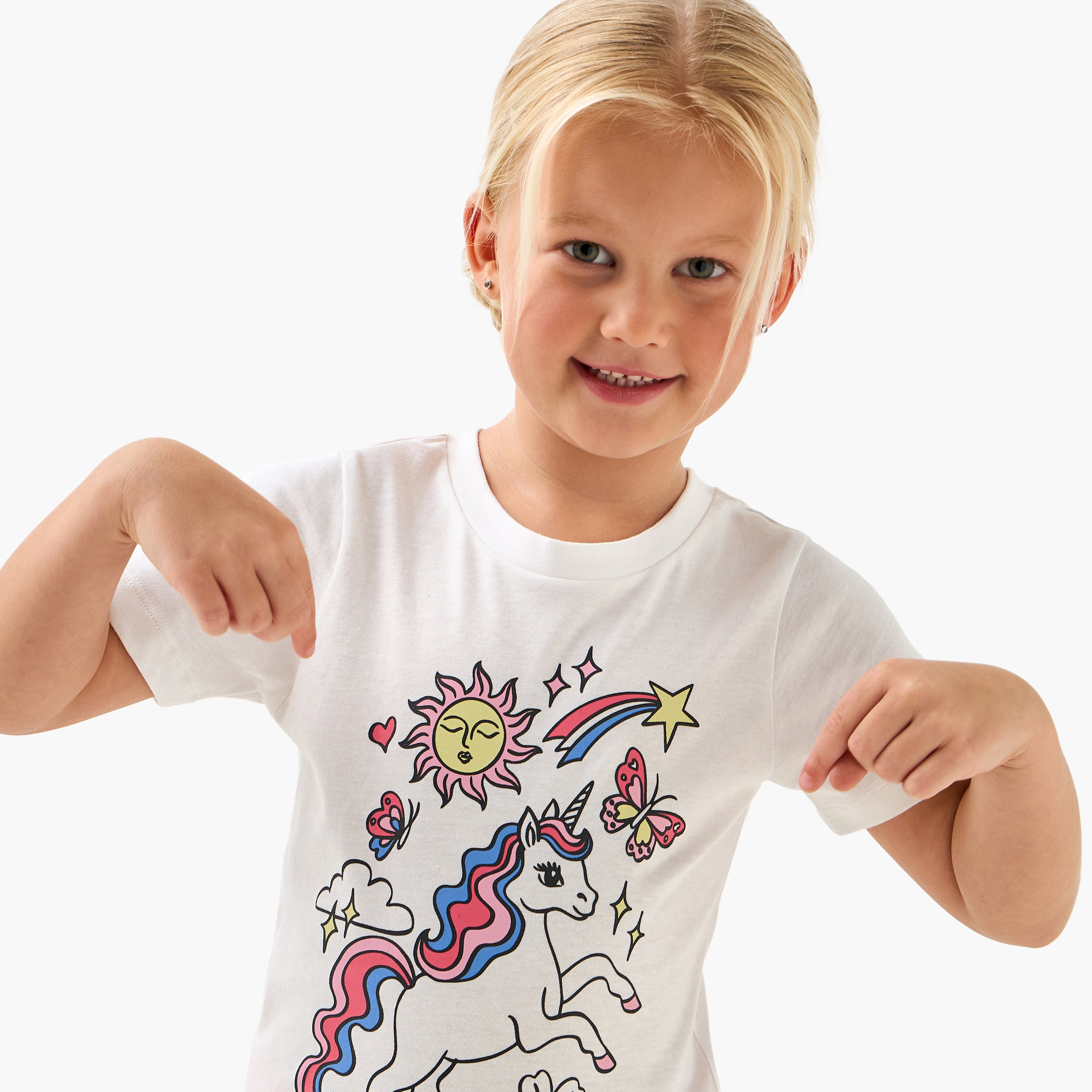 Juniors Unicorn Print T-shirt and Pyjama Set