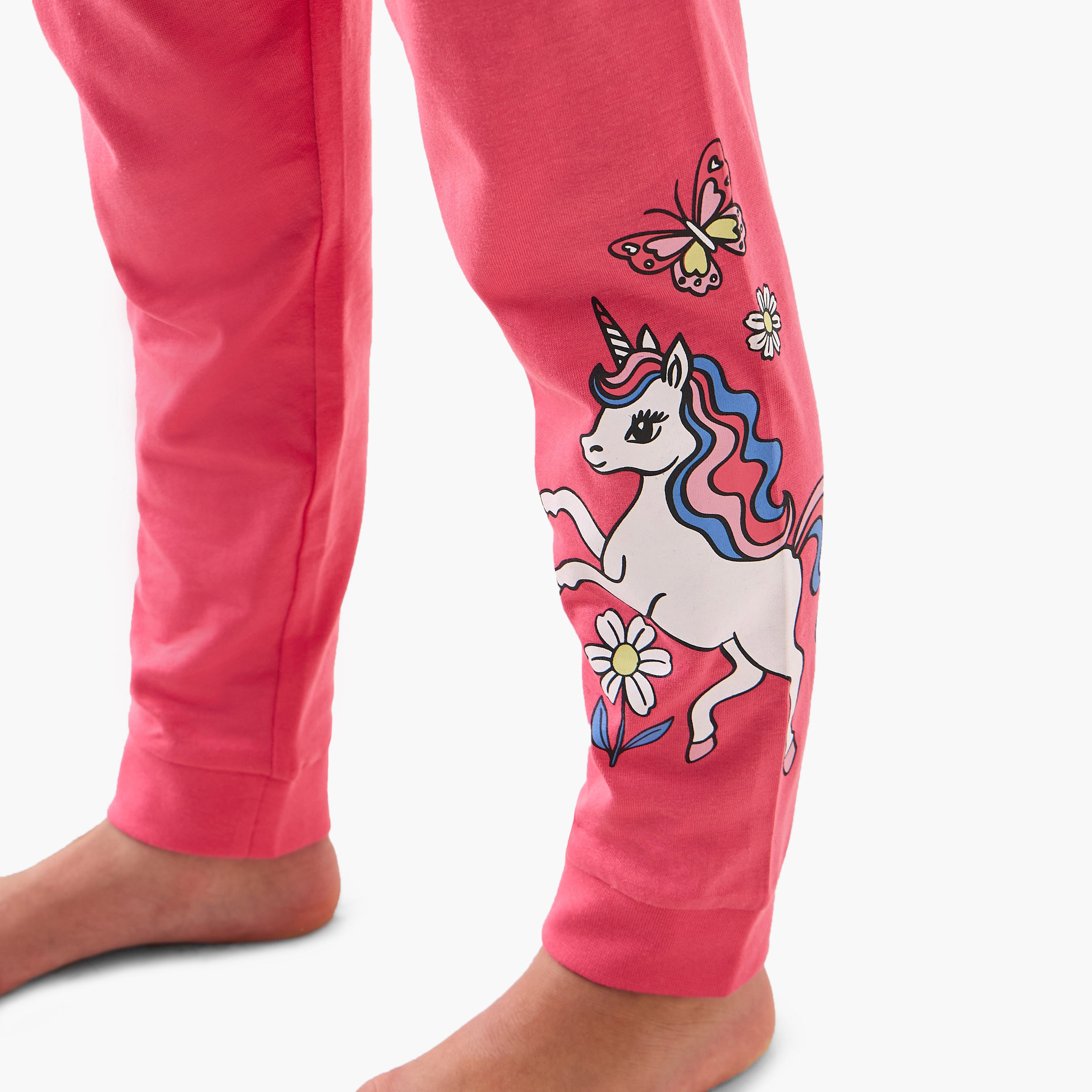 Juniors Unicorn Print T-shirt and Pyjama Set