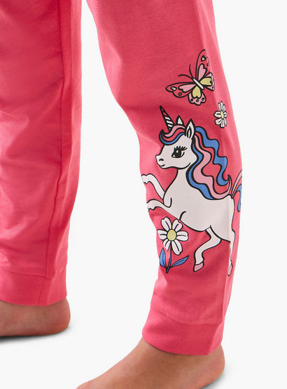 Juniors Unicorn Print T-shirt and Pyjama Set-boys-clothing-nightwear-image-6
