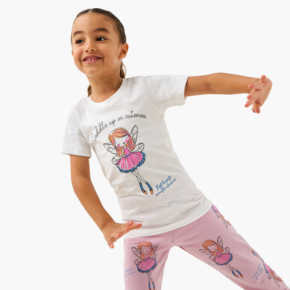Juniors Ballerina Print T-shirt and Pyjama Set