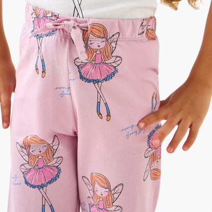 Juniors Ballerina Print T-shirt and Pyjama Set