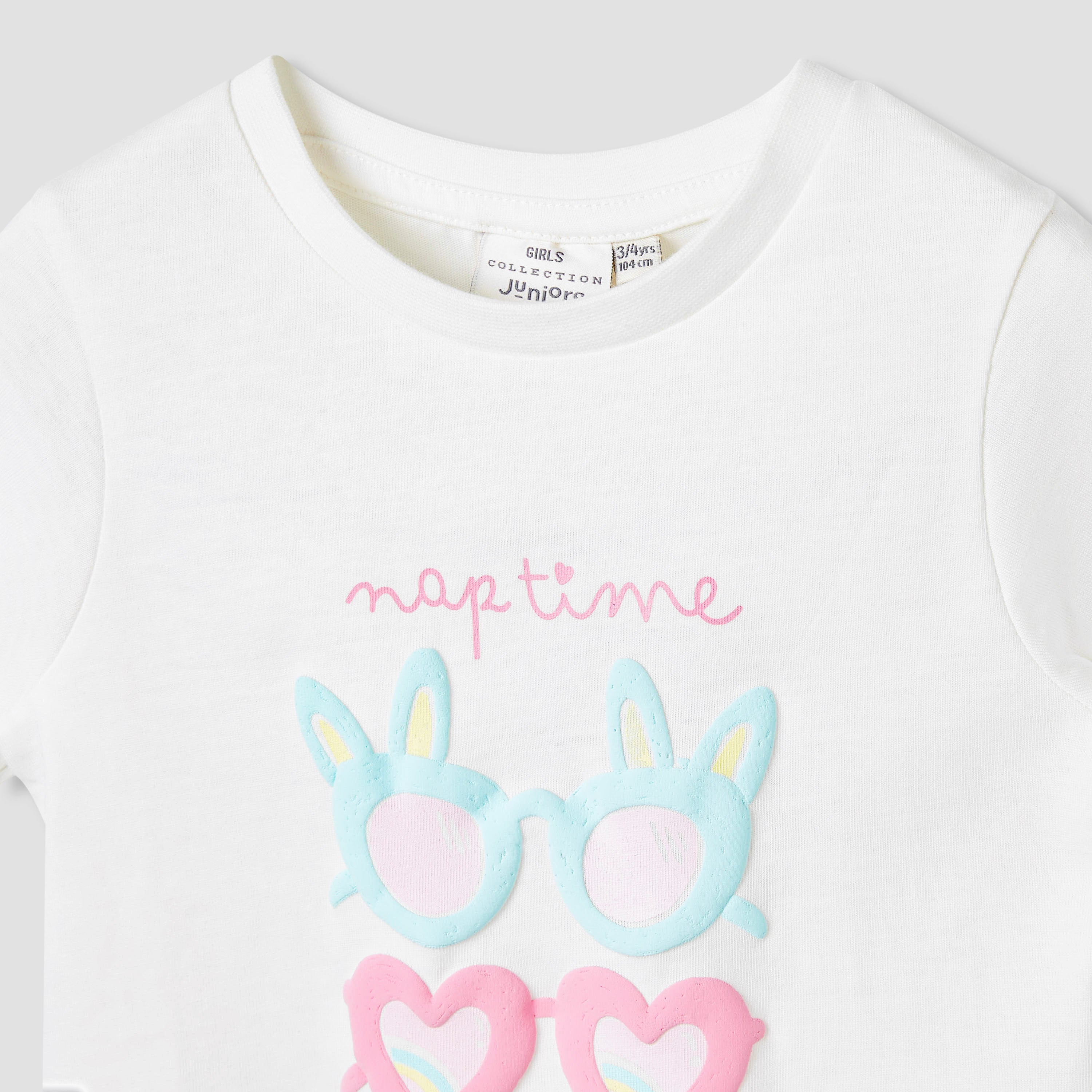 Juniors 4-Piece Printed T-shirt and Pyjama Set